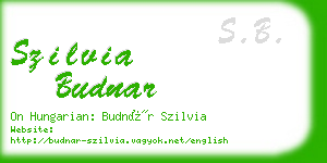 szilvia budnar business card